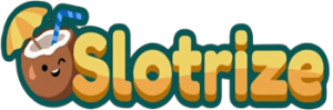 Le mot _Slotrize_ est écrit en lettres capitales arrondies et épaisses, avec un dégradé de couleur allant du jaune pâle au sommet à l'orange chaud à la base